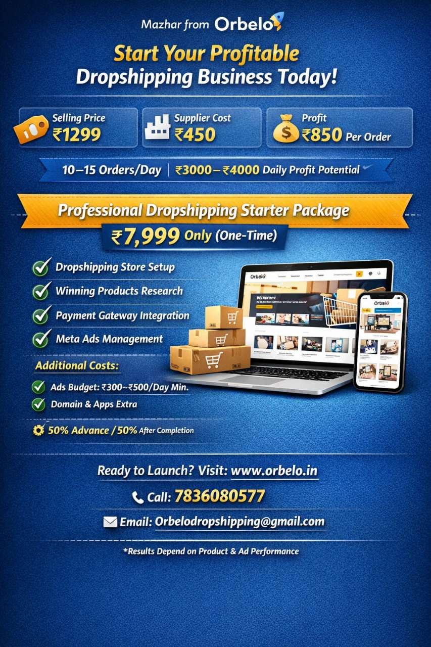 Professional Dropshipping Starter Package - ₹7,999